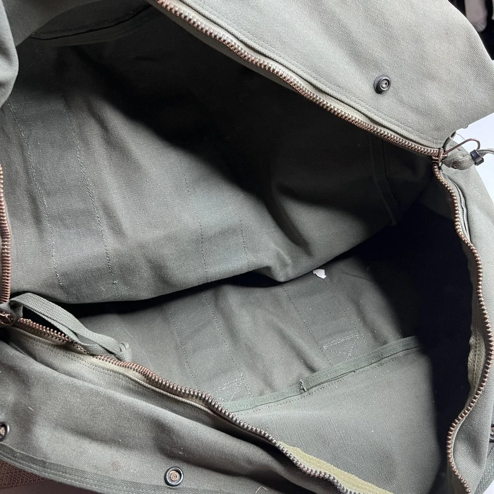 Vintage 1978 US Military Kit Bag Flyers Olive Drab Canvas Duffel Bag 11-1-302